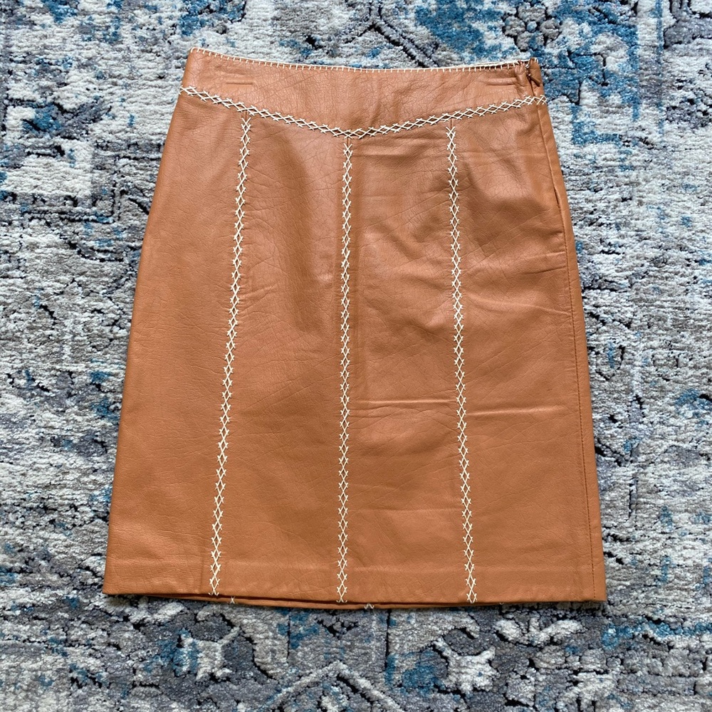 Vintage GAP cognac leather skirt